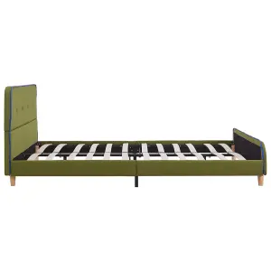 Berkfield Bed Frame Green Fabric 135x190 cm 4FT6 Double