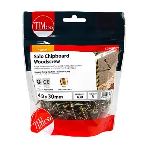 TIMCO Solo Countersunk Gold Woodscrews - 4.0 x 30 (430pcs)