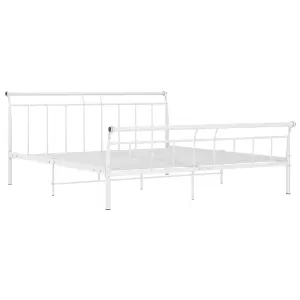 Berkfield Bed Frame White Metal 200x200 cm