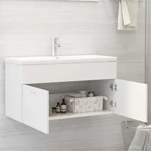 Cronius 900mm Single Bathroom Vanity with Integrated Ceramic Basin White