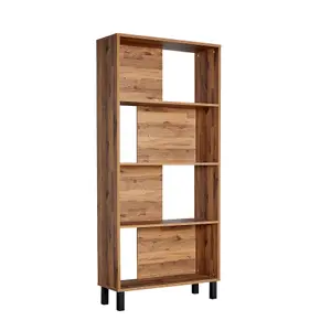 Home Source Newton Oak Effect 4 Tier Bookcase