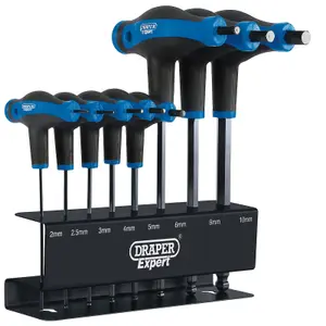 Draper Soft Grip 'T' Handle Hexagon and Ball End Key Set 8 Piece 33873