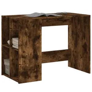 Berkfield Desk Smoked Oak 102x50x75 cm Engineered Wood