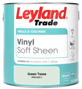 Leyland Trade Vinyl Soft Sheen Walls & Ceilings Emulsion Paint Green Tease (PPG1223-1) - 2.5L