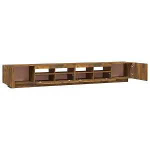 Berkfield 3 Piece TV Cabinet Set with LED Lights Smoked Oak Engineered Wood