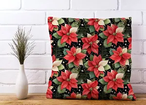 Poinsettia, Watercolor Style Cushions 60cm x 60cm