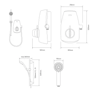 Aqualisa Aquastream Chrome effect Rear fed Thermostatic Mixer Shower