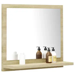 Dorlene Framed Wall Mounted Bathroom Mirror Sonoma Oak / 40 cm