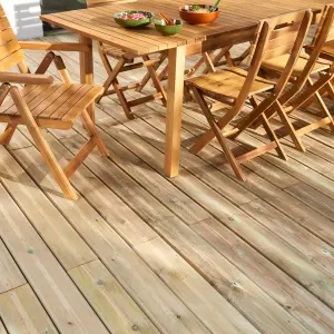 Klikstrom Lemhi Green Pine Deck board (L)4.8m (W)144mm (T)27mm