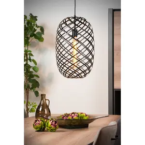 Lucide Wolfram Modern Pendant Light 32cm - 1xE27 - Black