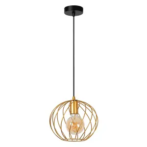 Lucide Danza Classic Pendant Light 25cm - 1xE27 - Matt Gold, Brass