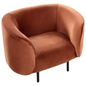 Beliani Traditional Armchair LOEN Velvet Orange