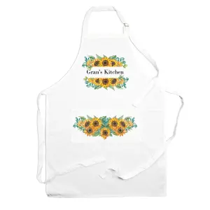 Purely Home Grans Kitchen Apron - Sunflower Cooking & Baking Gift for Gran