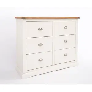 Cosenza 6 Drawer Chest of Drawers Chrome Cup Handle