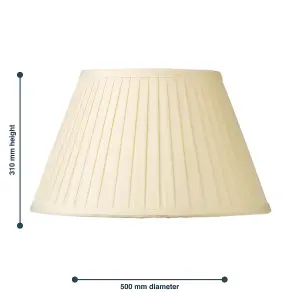 First Choice Lighting Set of 2 Pleated 50cm Cream Faux Silk Shades for Table or Floor Lamp