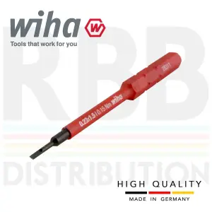 Wiha Slimbits Slotted Screwdriver 1.5mm Flat Head 1000v VDE Electrician 43114