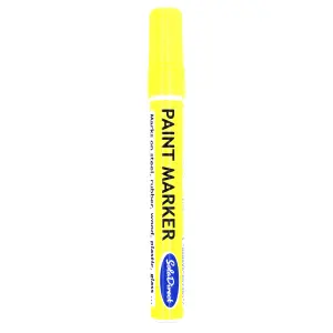 Oil-based Paint Marker Pen Permanent for Tyres Rubber Stone Leather Fabric Plastic Glass (Neon Yellow)