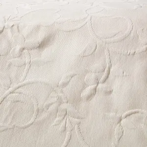 Homescapes Cream Cotton Rich Floral Metelassé Pattern Bedspread, Single