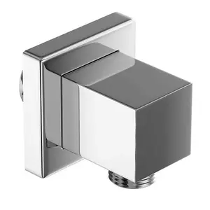 Shower Hose Outlet Elbow Square Concealed Fitting Chrome Wall Mounted Brass