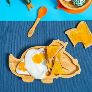 Tiny Dining - Children's Bamboo Silicone Tip Spoon - Orange