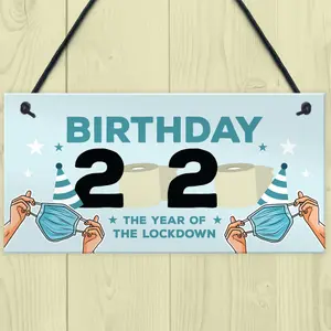 Lockdown Birthday Gift Hanging Plaque Funny Birthday Decoration Keepsake