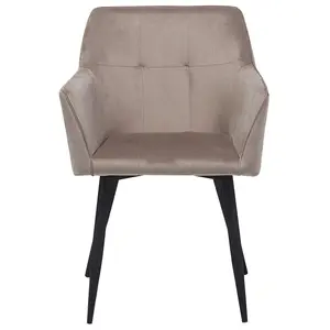 Set of 2 Dining Chairs JASMIN Velvet Taupe