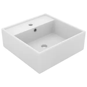 Belfry Bathroom Spurlock Ceramic Square Sink with Overflow White