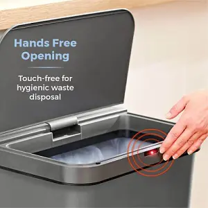 50L Rectangular Sensor Bin Grey