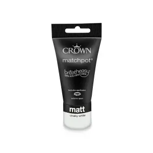 Crown Breatheasy Chalky white Matt Emulsion paint, 40ml