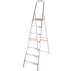 1.5m Lightweight Aluminium Platform Step Ladders 7 Tread Anti Slip DIY Steps