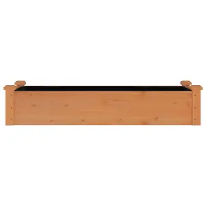 Berkfield Garden Raised Bed with Liner Brown 120x45x25 cm Solid Wood Fir