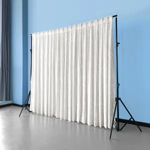 3x3M Crushed Velvet Backdrop, Photography Background Blackout Curtain - Ivory