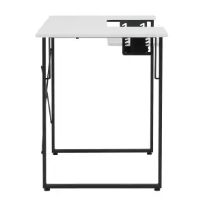 Dart Sewing Machine Table With Folding Top In Charcoal Black / White