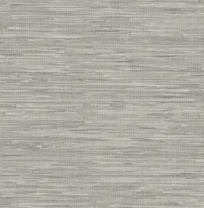 NuWallpaper NU2276 Tibetan Grasscloth Peel & Stick Wallpaper, Grey