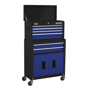 Sealey Topchest Rollcab 6 Drawers Blue Black Tool Kit 170 Pieces AP22BCOMBO