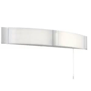 LED Bathroom Wall Light 2x 6W Cool White IP44 Modern Curved Chrome Mirror Lamp