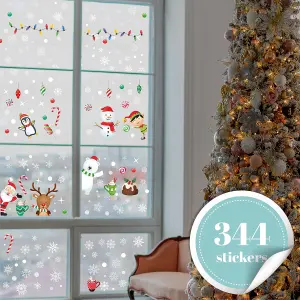 Walplus Santa Friends With Snowflakes Window Clings