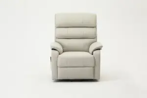 Blair Electric Recliner Lift And Tilt Riser Armchair Air Leather, Light Grey