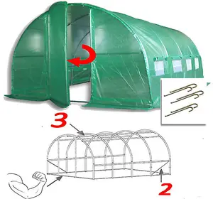 4m x 3m + Anchorage Stake Kit (13' x 10' approx) Pro+ Green Poly Tunnel