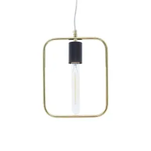 Interiors by Premier Lavis Black And Gold Finish Pendant Light