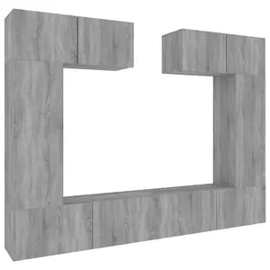 Berkfield 6 Piece TV Cabinet Set Grey Sonoma Engineered Wood