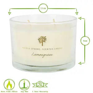 Soy Wax Scented Candle - 350g - Lemongrass