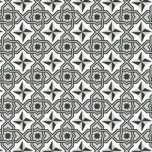 Black White Designer Effect Vinyl Flooring For Kitchen, Bathroom, LivingRoom, 2.8mm Vinyl Sheet-6m(19'8") X 4m(13'1")-24m²