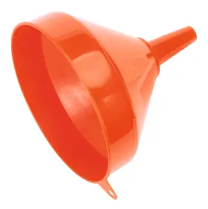 Sealey 250mm Large Fixed Spout Funnel With Integral Side Hook - Orange F5