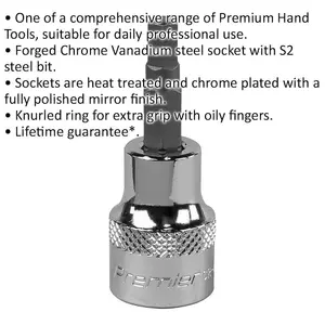 5mm Forged Hex Socket Bit - Durable Chrome Vanadium Tool with 3/8 Inch Drive