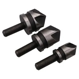 3pc Tapered Countersink Drill Bits Deburring Tools Hole Bore 1/2" 5/8" and 3/4"