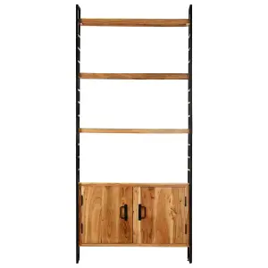 Berkfield 4-Tier Bookcase 80x30x180 cm Solid Acacia Wood