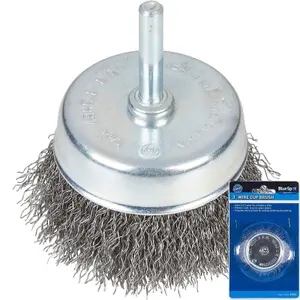 Bluespot Rotary Cup Steel Wire Brush Crimp Wheel For Drill 75mm 3"