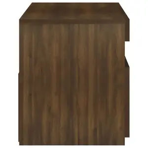 Berkfield TV Cabinet with LED Lights Brown Oak 75x35x40 cm