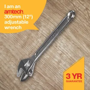 Amtech C2100 300mm (12") Adjustable wrench with 34mm (1.3") jaw opening